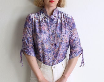 Vintage 1970s Blouse Womens Top Small