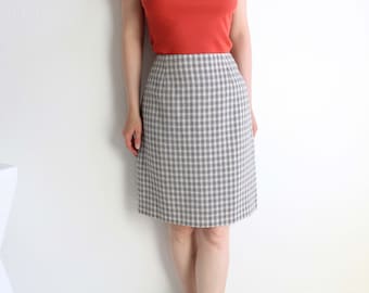 Vintage 1990s Plaid Skirt Pencil Skirt Womens Large