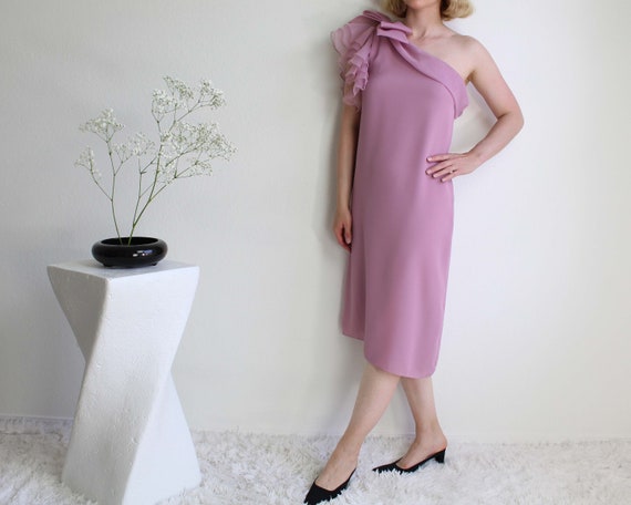 Vintage Gown 1970s One Shoulder Dress Womens Small - image 2