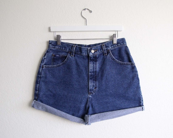 Vintage Denim Shorts Lee Jeans 1990s Blue High Waist … - Gem