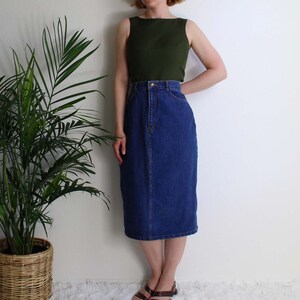 Vintage 80s Denim Pencil Skirt 28 Goldie