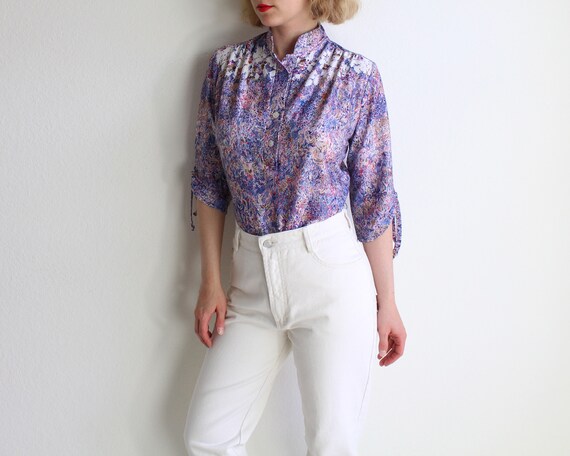 Vintage 1970s Blouse Womens Top Small - image 9