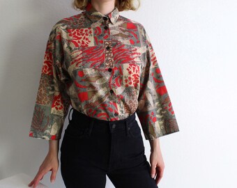 Vintage 1980s Shirt Womens Top Medium