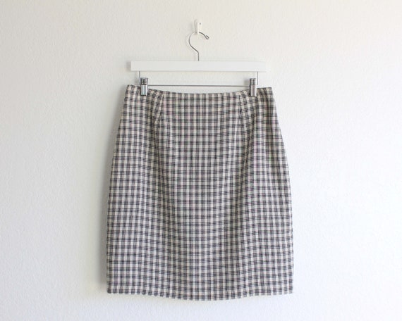 Vintage 1990s Plaid Skirt Pencil Skirt Womens Lar… - image 6