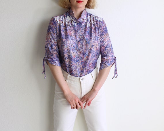 Vintage 1970s Blouse Womens Top Small - image 1