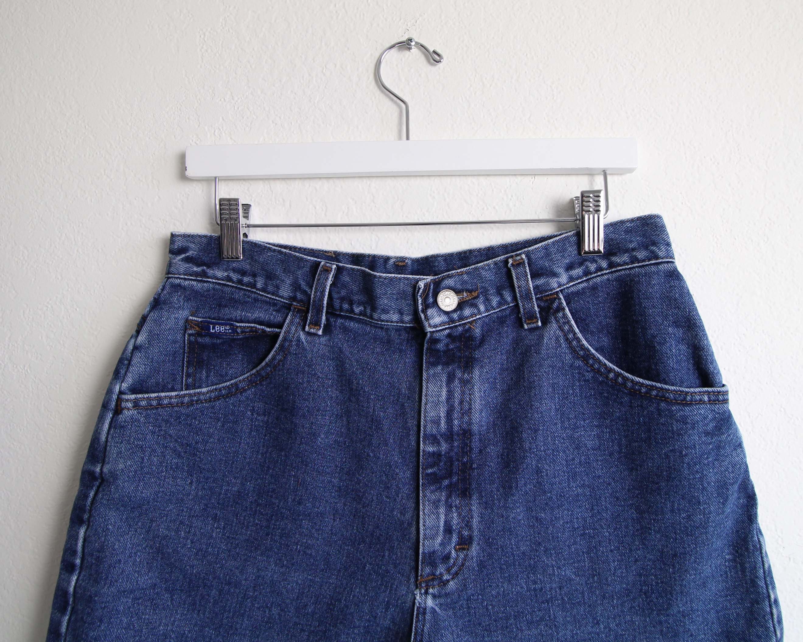 Vintage Denim Shorts Lee Jeans 1990s Blue High Waist Made in | Etsy
