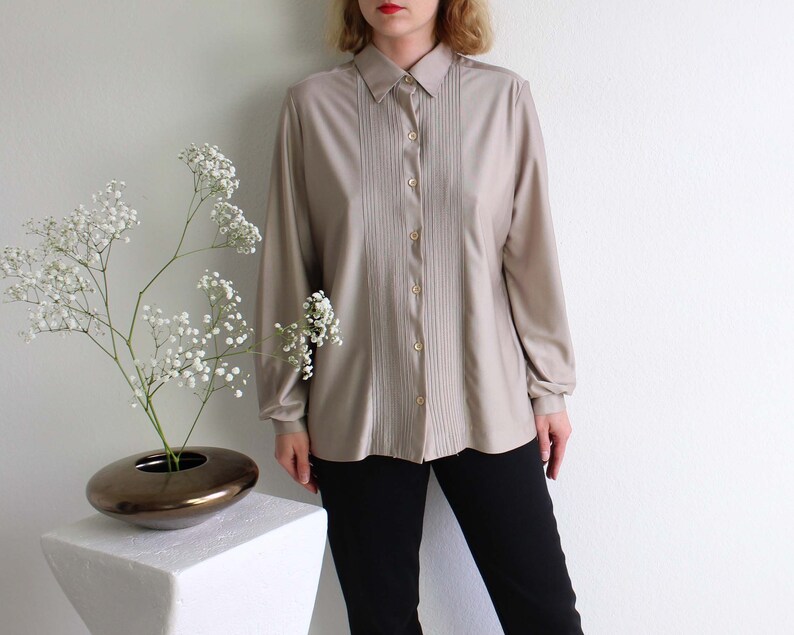 Vintage Blouse 1970s Shirt Womens Top Medium
