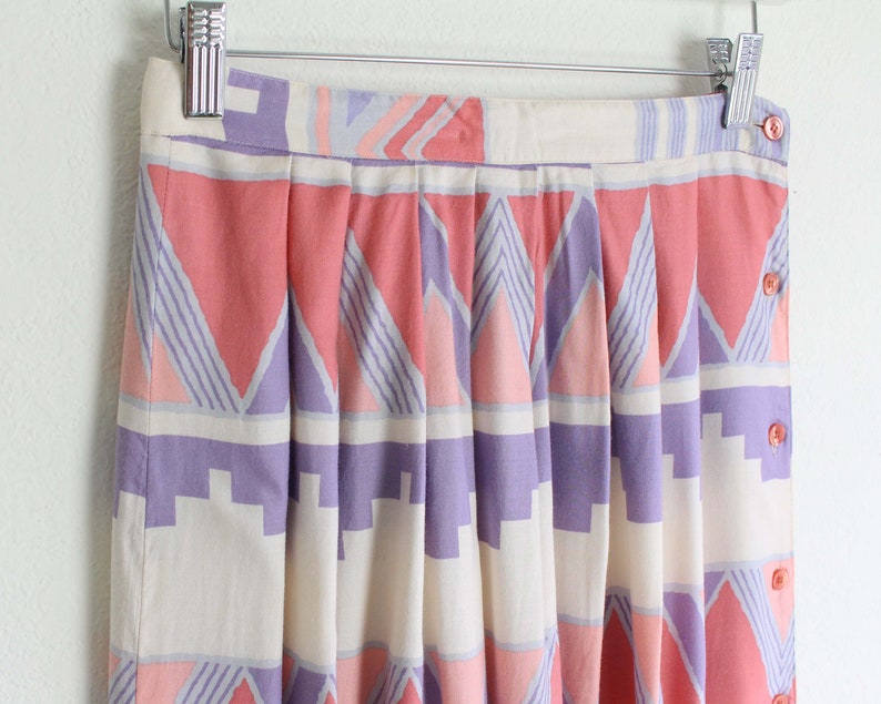Vintage 1980s Skirt Southwest Pleated Womens Small Long