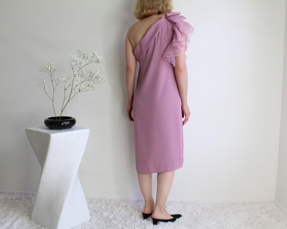 Vintage Gown 1970s One Shoulder Dress Womens Small - image 8