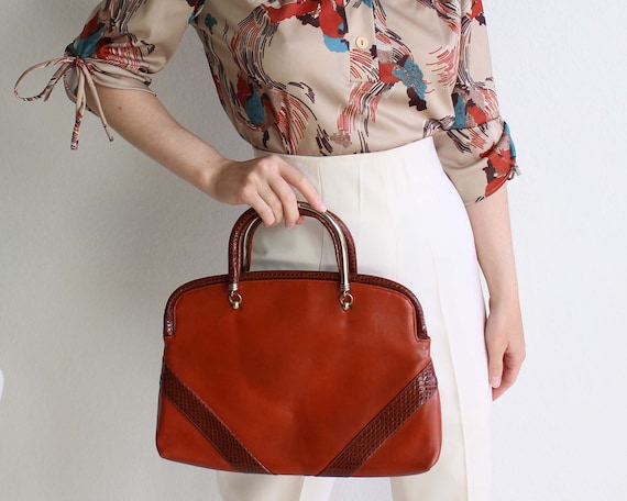 Vintage 1970s Burnt Orange Handbag