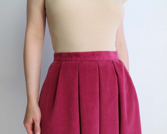 Vintage 1980s Pink Skirt Corduroy Womens Small - image 3