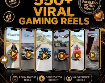 550+ virale gamingspoelen | Kant-en-klare korte video's | PLR MRR inbegrepen | Anonieme content | Socialmediabundel | TikTok Instagram YouTube
