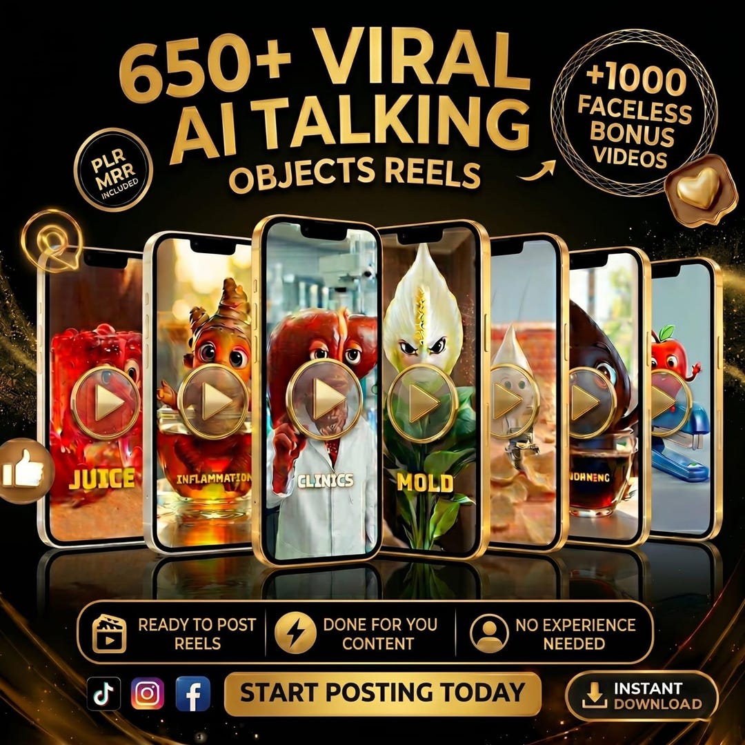 650+ Viral AI Talking Objects Reels | Free Faceless Content | PLR MRR ...