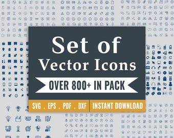 800+ Minimal Vector Icons: Line & Solid Icon Set (SVG EPS PDF Dxf)