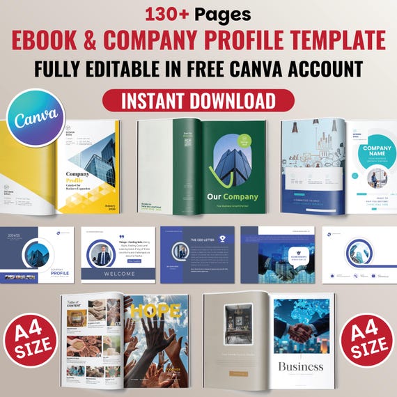 Canva eBook & Company Profile Template: A4 Business Proposal (Instant Download)