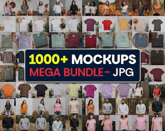1000+ T-Shirt & Sweatshirt Mockups Mega Bundle | Bella Canvas, Gildan, Comfort Colors | JPG Mockup Pack