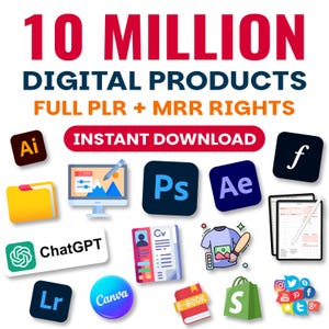 Paquete de más de 10 millones de productos digitales: derechos PLR/MRR, libros electrónicos, plantillas (descarga instantánea)