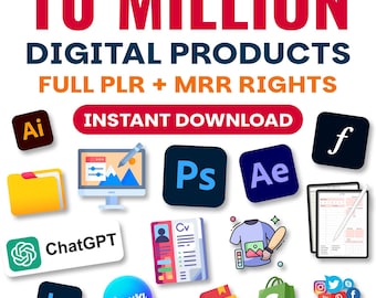 10 Million+ Digital Products Bundle: PLR/MRR Rights, Ebooks, Templates (Instant Download)