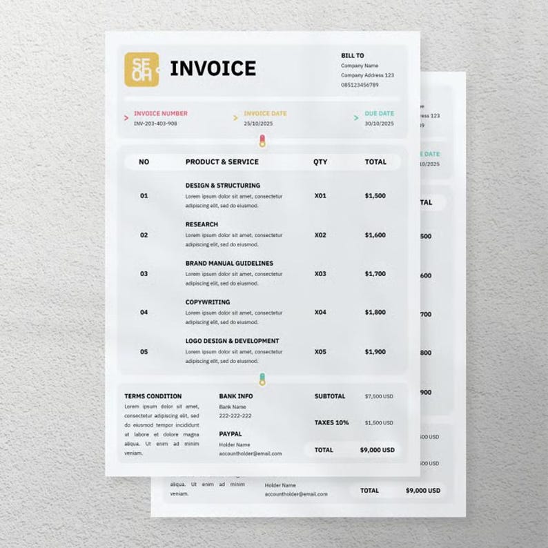 20+ Professional Invoice Templates | Editable Canva Business Invoices ...
