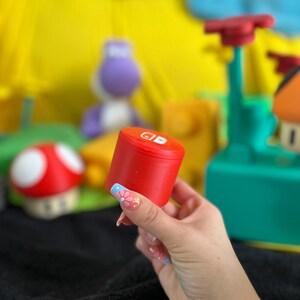 Round Storage Container for Nintendo Switch Game Cartridges | Nintendo Logo Storage Bin for Game Cartridges | Switch Cartridge Holder