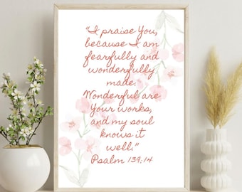Christian Nursery Print Digital Bible Verse Decor Psalm Scripture Print Baby Room Wall Art Printable Christian Nursery Decor Kids Wall Art