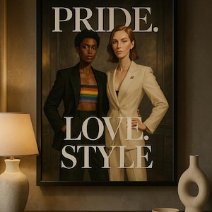 Custom LGBTQ+ Couple Portrait | Personalized Pride Gift | Queer Digital Art for Gay, Lesbian, or Trans Couples | Printable Wall Decor