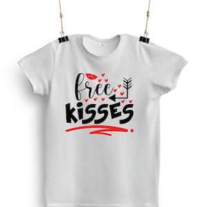 Free Kisses svg, Cute Valentine png, Funny Baby Quote jpg, Kissing Booth Clipart eps, Cricut File dxf, Digital Art Pdf