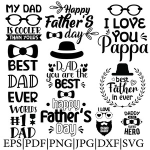 Papa Bundle svg, Papa png, Vater jpg, bester Papa aller Zeiten eps, Familie pdf, ich liebe Papa svg, SVG-Schnittdateien für Cricut, Sublimationsdesign dxf
