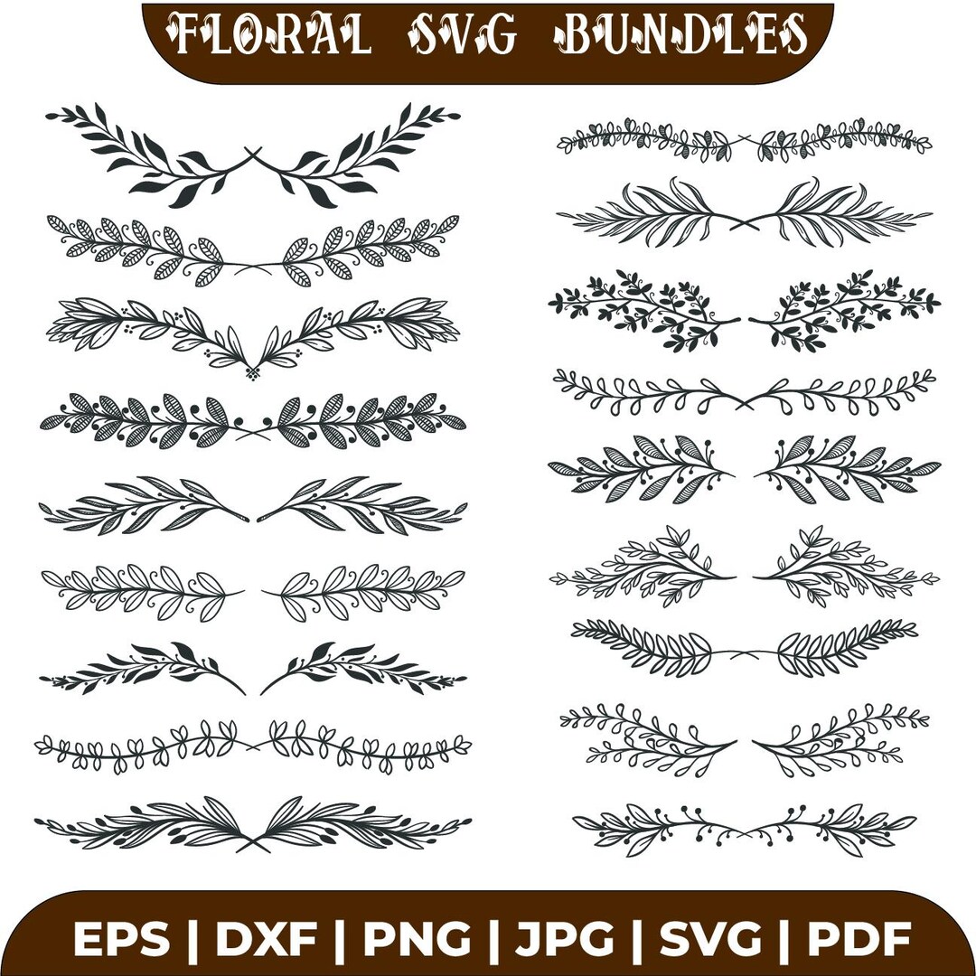 Floral Svg Bundle, Floral Wreath Jpg, Floral Split Monogram Eps, Files ...
