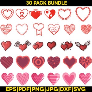 Heart Svg Bundle, Heart Silhouette Png, Heart Clipart jpg, Open Heart eps, Love Heart pdf, Instant Downloads dxf, Heart Sublimation