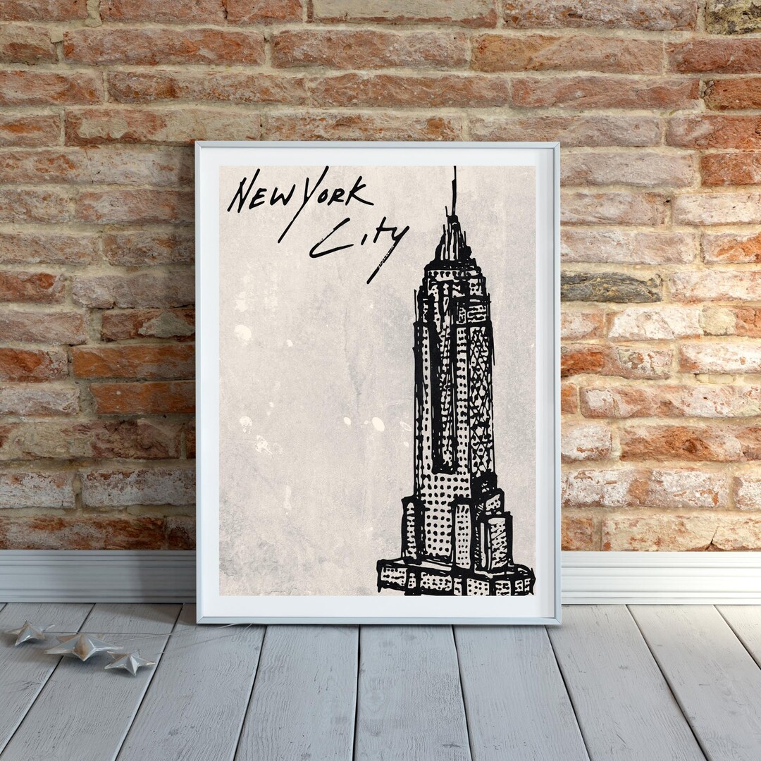 NYC Wall Art – Empire State Building Poster – Minimal City Print - Etsy