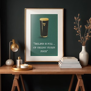 Funny Irish Guinness Pint Wall Art – Creamy Pints Print | Guinness Gift, Irish Pub Decor, Bar Sign, Man Cave, St Patrick’s Day