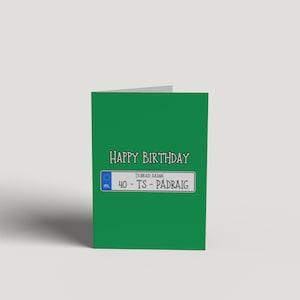 Funny Irish Humour Birthday Card: Handmade Greeting Card, Kraft Envelope