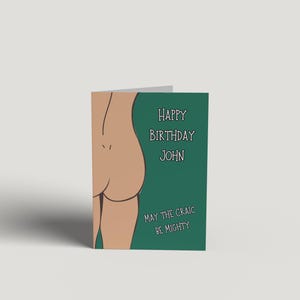 Funny Irish Humour Birthday Card: Handmade Greeting Card with Personalisation