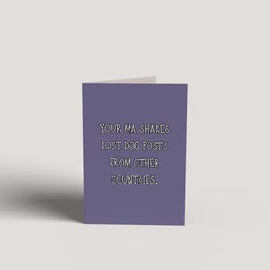 Funny Irish Humour Birthday Card: Handmade Greeting Card