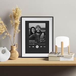 Custom Song Player Photo Print – Personalised Music Wall Art song | Anniversary Gift, Wedding Keepsake, Valentine’s Day Couple Print