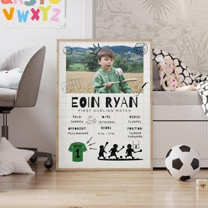 Personalised First Hurling Match Print: Irish Sports Keepsake