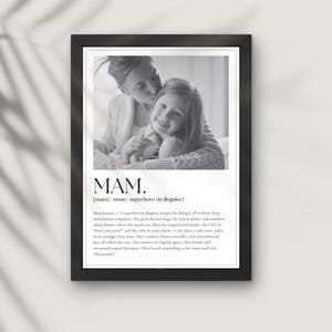 Mam Definition Wall Art – Birthday Gift for Mam – Mother's Day Gift for Mam - Gift for her - Personalise Your Wall Art