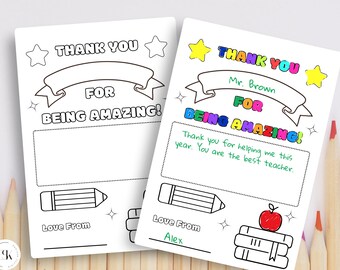 Teacher Appreciation Colouring Page: Printable Thank You Gift (PDF Download A4 Size