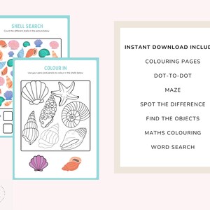 Under the Sea Activity Pack for Kids - Printable Colouring Pages, Word ...