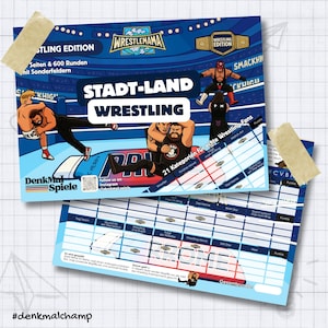 City-Country-Wrestling | City Country River Wrestling Edition | Ideal for game nights | Gift for wrestling fans | Party games