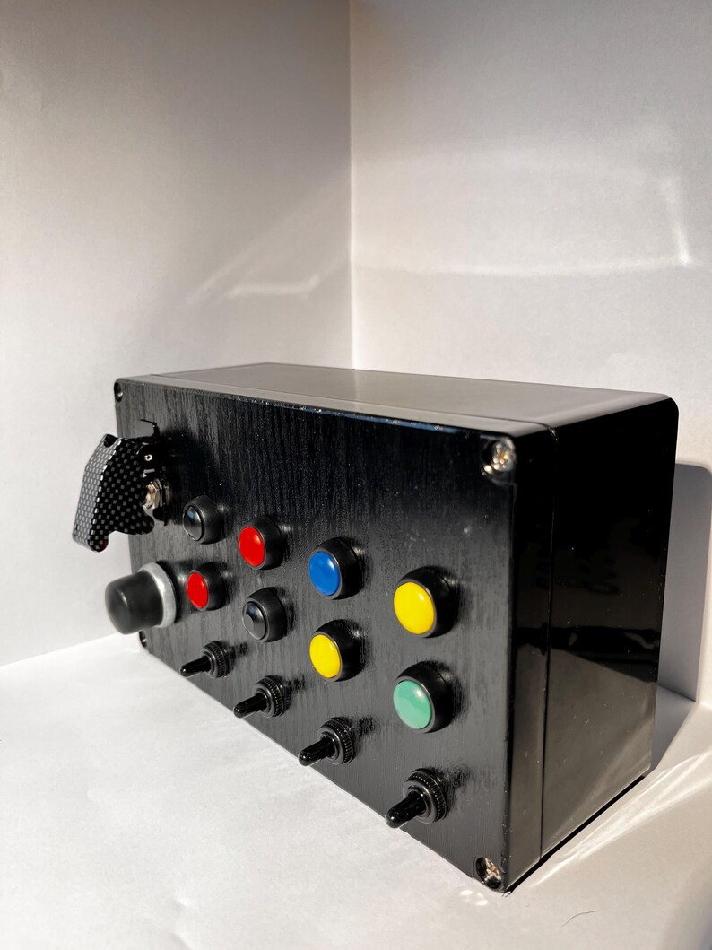 Sim Racing Button Box – 18 Inputs | Push to Start Button | Safety ...
