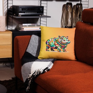 Geometric Hippo” Pillow