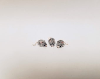 A Set of 3 Tiny Mice for the Dollhouse