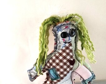 Damn It Doll Recycled Fabric Whimsical Stress Relief