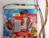 Cross Body Purse Quilted Raw Edge Appliqué Shoulder Bag