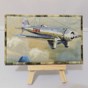 Cartes postales en tissu vintage TWA Aircraft Carte postale matelassée prête à être expédiée pour père, carte pour pilote