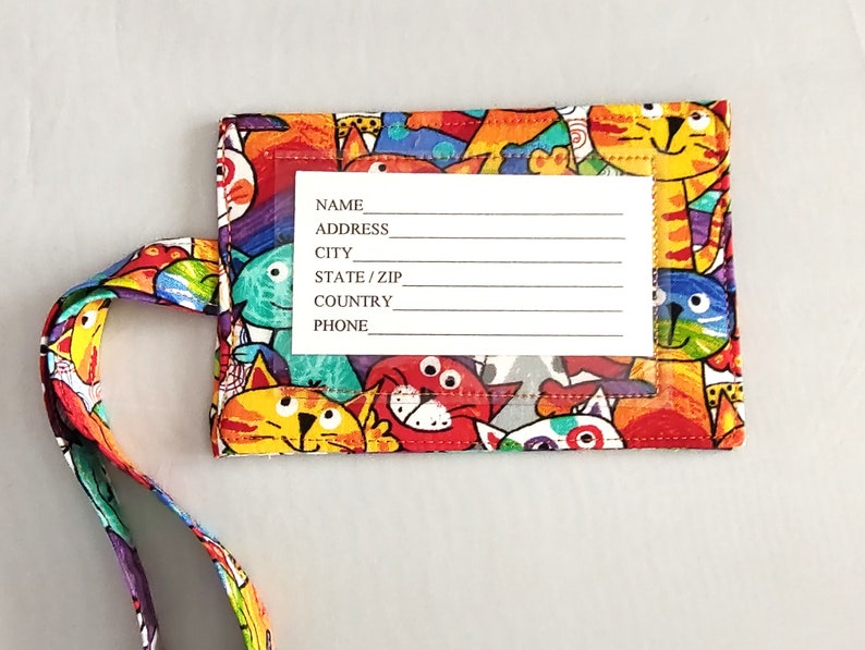 Luggage Tag Travel ID Tag Fabric Baggage Tag Gift Card Holder image 1