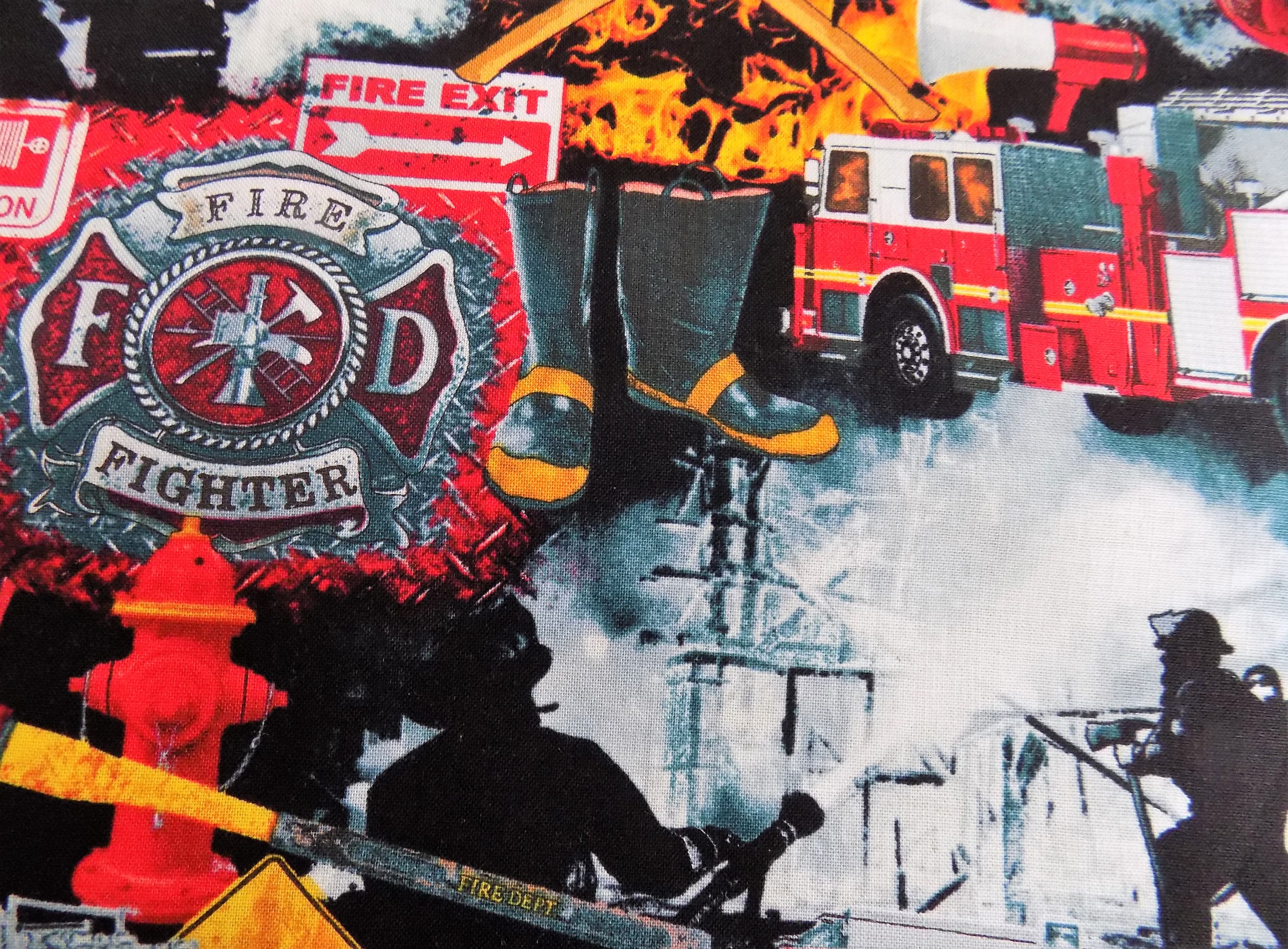 Firefighter Fabric Fire Dept. Fabric TImeless Treasures Cotton Etsy