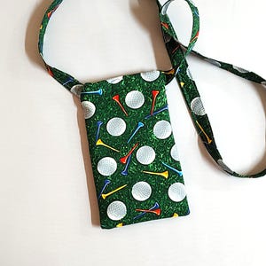 Fabric Eyeglass Soft Case: Golf Fabric Pouch, Lanyard, Hook and Loop Closure